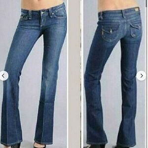 PAIGE Women's Dark Blue Bootcut Jeans